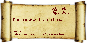 Maginyecz Karmelina névjegykártya